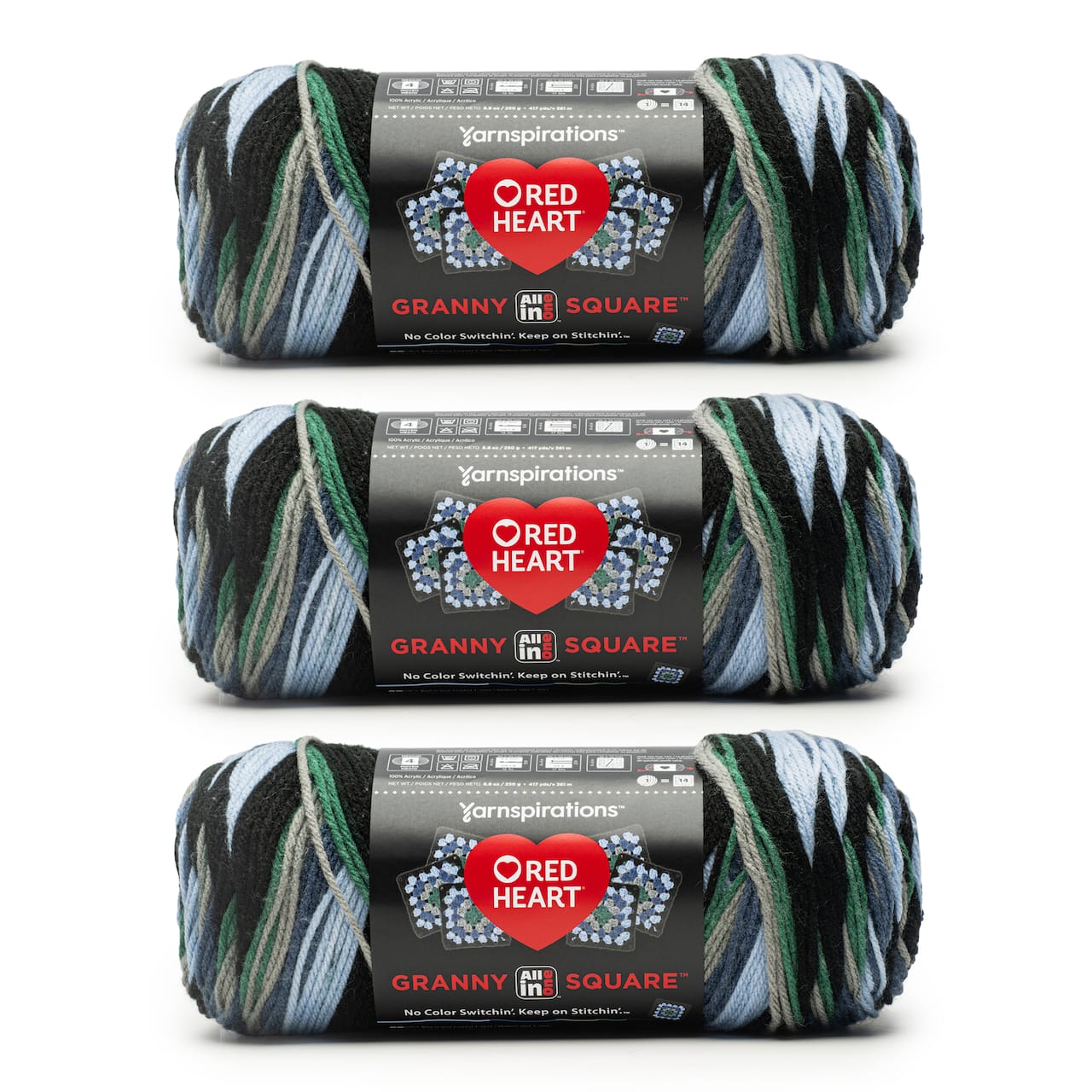 3 Pack Red Heart® All in One™ Granny Square™ Yarn